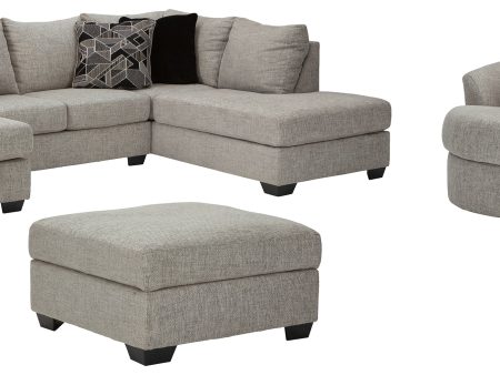 Megginson 2-Piece Sectional with Chair and Ottoman in Storm Sale