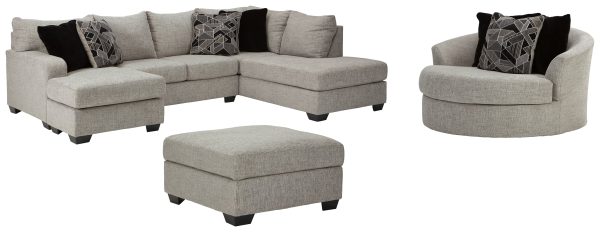 Megginson 2-Piece Sectional with Chair and Ottoman in Storm Sale