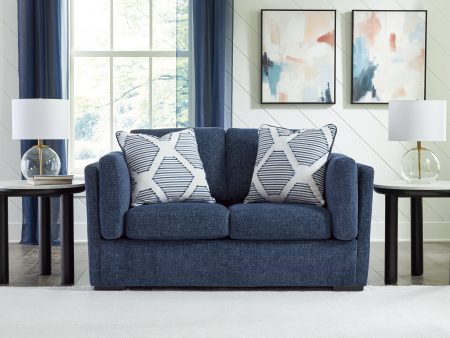 Evansley Navy Loveseat Discount