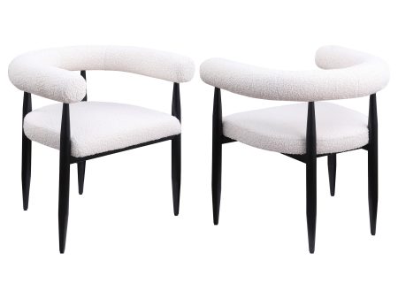 Camden Boucle Upholstered Dining Side Chair Cream (Set of 2) For Cheap