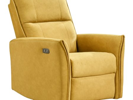 Asheville Dark Yellow Suede Recliner Chair For Cheap