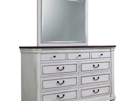 Hillcrest 9-drawer Dresser with Mirror Dark Rum and White Supply