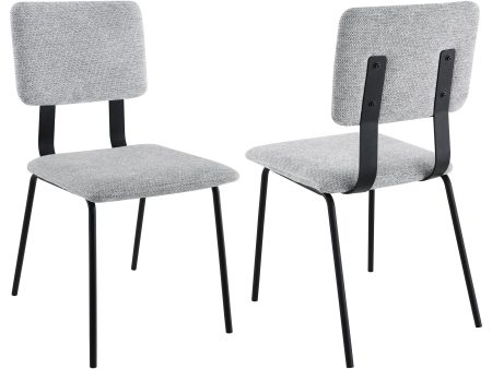 Calla Fabric Upholstered Dining Side Chair Grey (Set of 2) on Sale