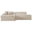 Mar Cream Velvet RAF Sectional For Cheap