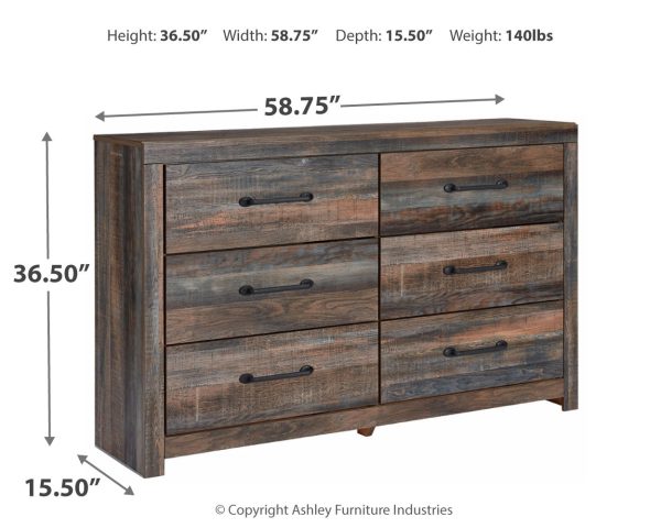 Drystan King Panel Bookcase Bed with Dresser in Multi Discount