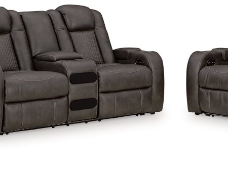 Fyne-Dyme Sofa, Loveseat and Recliner in Shadow For Cheap