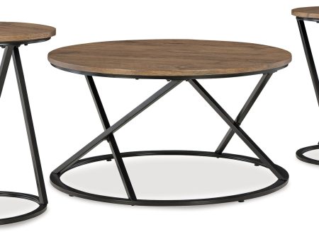 Cassbryn Brown Black Table (Set of 3) For Discount