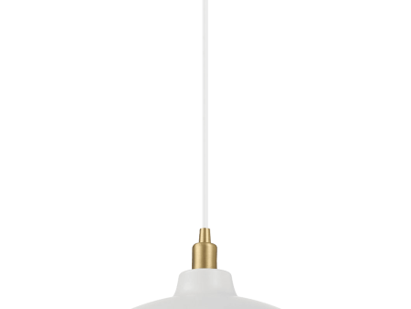 Astral Single Light White Pendant Lamp with Golder Brass Finish for Entrance Kitchen Island 14 D × 8 H For Cheap