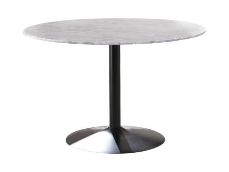 Bartole White Matte Black Round Dining Table Supply