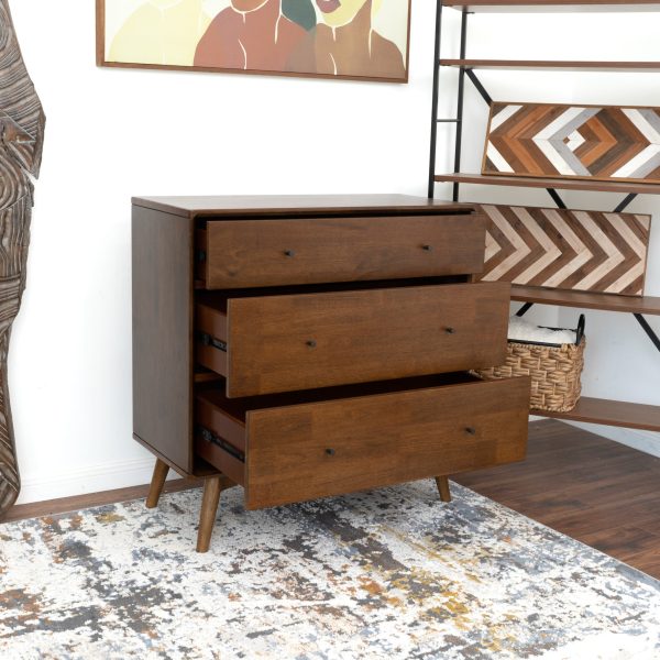 Caroline Mid Century Modern Solid Wood Dresser 3-Drawer Hot on Sale