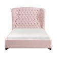 Cameo Pink Full Upholstered Wingback Bed Hot on Sale