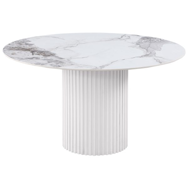 Acadia Round 53-inch Sintered Stone Top Dining Table White Supply