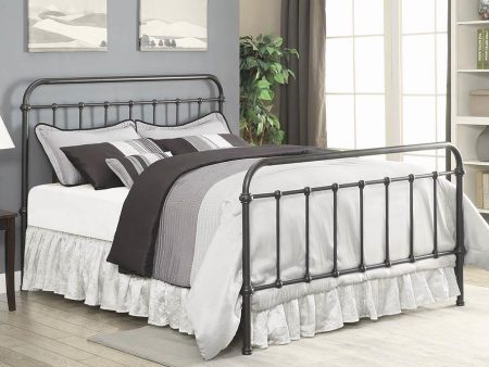 Livingston California King Panel Metal Bed Dark Bronze Supply