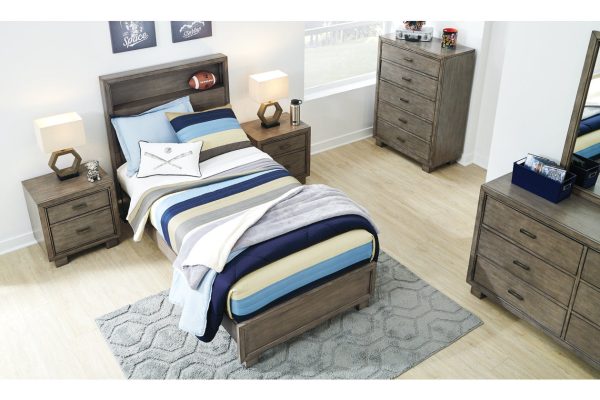 Arnett Gray Full Bookcase Bed Cheap