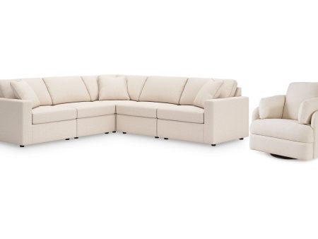 Modmax Oyster 5-Piece Sectional and Swivel Glider Recliner For Sale