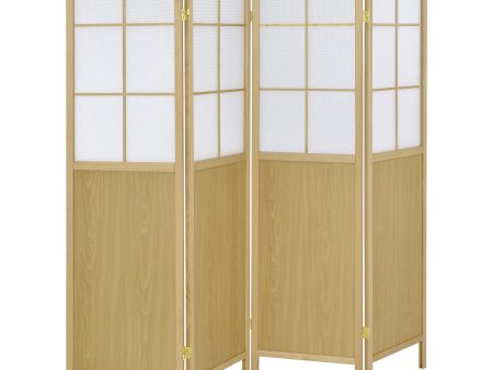 Edwards 4-Panel Room Divider Folding Shoji Screen Natural Cheap