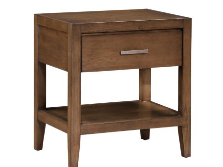 Evans Wire Brushed Light Brown Nightstand Online now