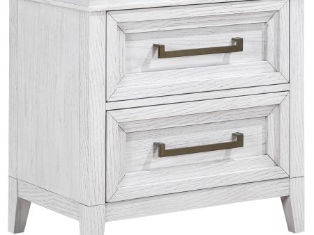 Marielle 2-drawer Nightstand Bedside Table Distressed White For Cheap