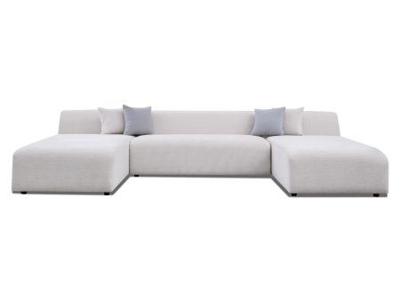 Audrey Cream Chenille U-Shape Sectional Online Hot Sale