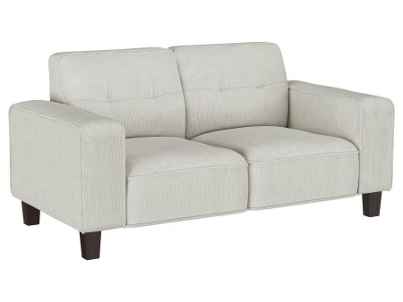 Deerhurst Upholstered Tufted Track Arm Loveseat Beige Cheap