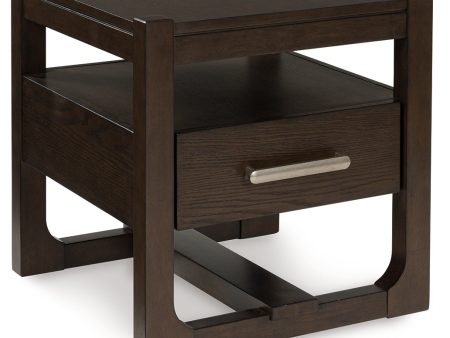 Breckington Dark Brown End Table Online now