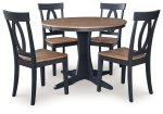 Landocken Dining Table and 4 Chairs in Brown Blue Online Hot Sale