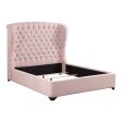 Cameo Pink Full Upholstered Wingback Bed Hot on Sale