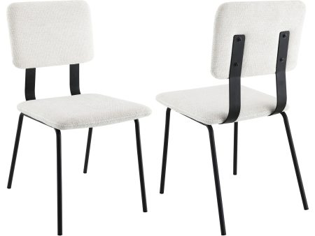 Calla Fabric Upholstered Dining Side Chair White (Set of 2) on Sale