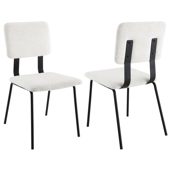 Calla Fabric Upholstered Dining Side Chair White (Set of 2) on Sale