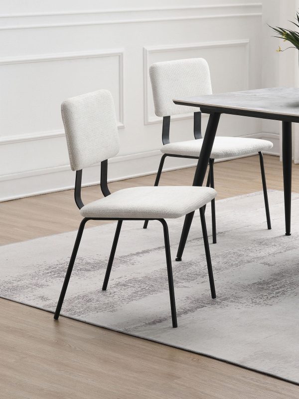 Calla Fabric Upholstered Dining Side Chair White (Set of 2) on Sale