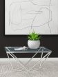 Brittania Square Glass Top Geometric Coffee Table Nickel on Sale